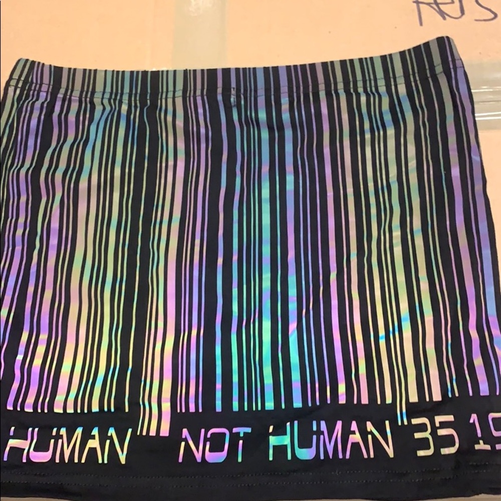 Club Exx Acid scan me up reflective top/skirt set